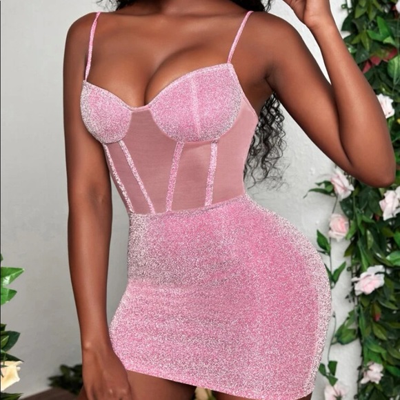 princess polly baby blue dress “Pink Glitter Bodycon Dress Review 💖✨”Pink Glitter Bodycon Dress 💗✨, Such  a stunning party look! Perfect for date night & birthday outfits 💃 Rate  this look 1-10 in comment 👇 #viralreels main image 0